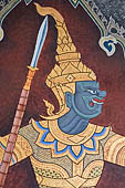 Detail from a mural painting with a 'Ramakien' motif - Thai version of the Indian Ramayana - from the temple complex of the Emerald Buddha, Bangkok (late 18th century) 